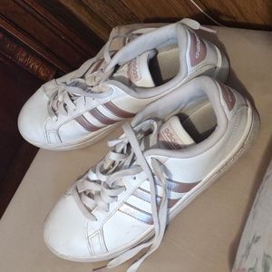 Rose gold striped adidas